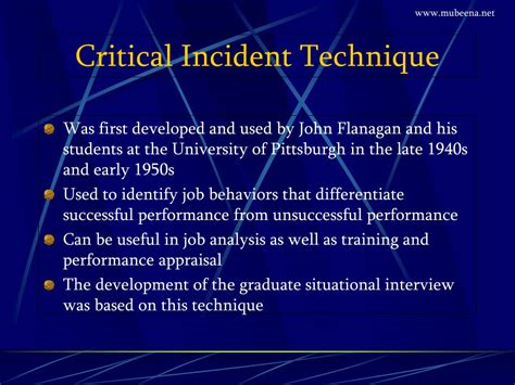 Critical Incident Analysis