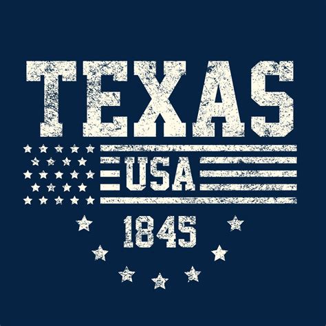 Texas 1845 USA Flag Statehood T-Shirt Distressed Print | Etsy