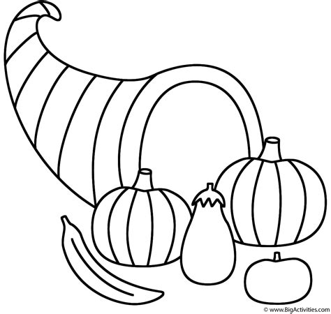 Horn Of Plenty Coloring Pages