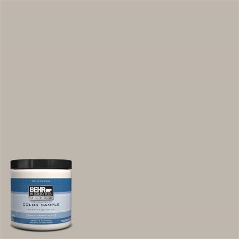 BEHR Premium Plus Ultra 8 oz. #HDC-CT-21 Grey Mist Interior/Exterior Satin Enamel Paint Sample ...