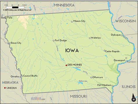 Iowa Map - TravelsFinders.Com