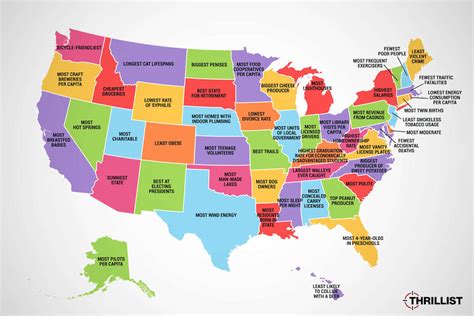 Map Shows Each American State's Claims to Fame