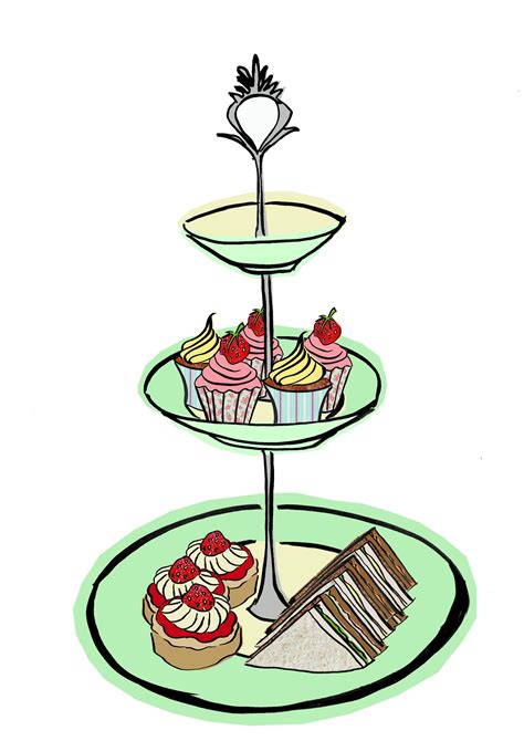 1950's tea and cake - Google Search | Blue cake stand, Free clip art ...