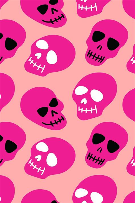 Pink Skull Wallpaper | Halloween Aesthetic Art | Pink skull wallpaper ...