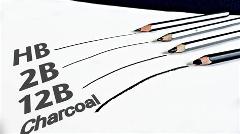 HB vs 2B vs 12B vs Charcoal pencil test | comparison | Pencil | Santa boss - YouTube