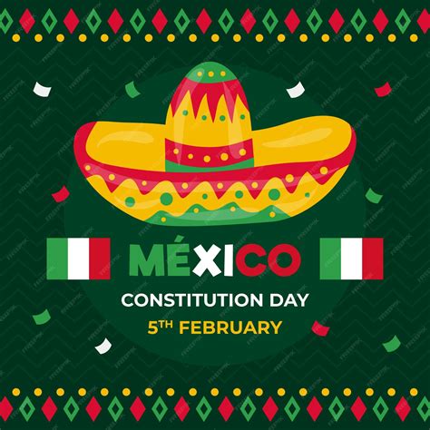 Free Vector | Hand drawn mexico constitution day