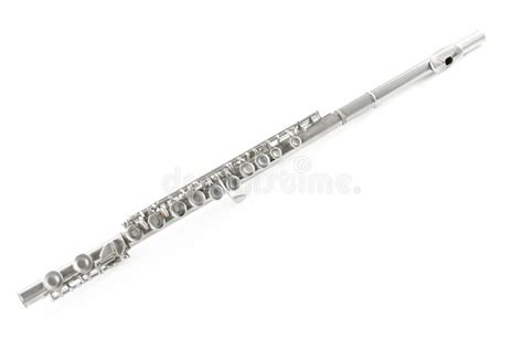 Flute Isolated on White. Wind Musical Instrument Stock Photo - Image of ...