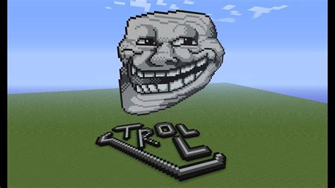 Minecraft - Troll Face Pixelart - YouTube