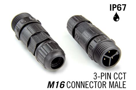 M16 3 Pin IP67 Waterdichte Male Connector CTT