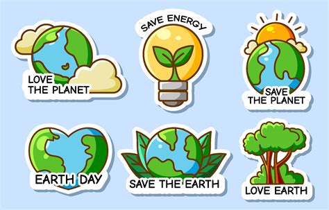 Earth Day Sticker Collection 4983620 Vector Art at Vecteezy