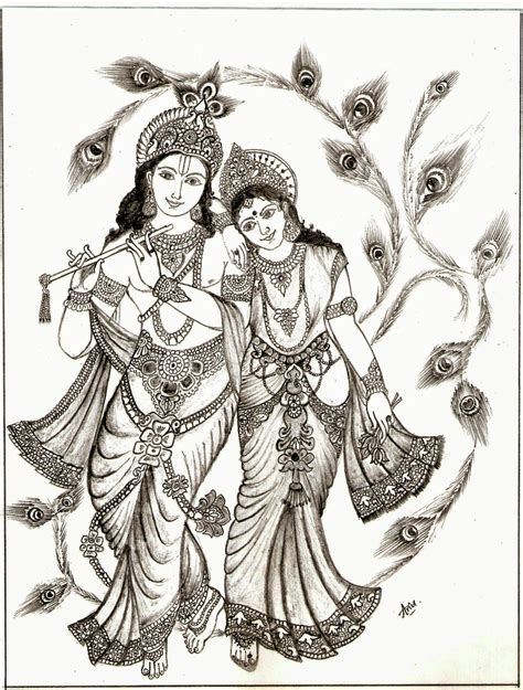 Pencil Drawing Of Lord Krishna