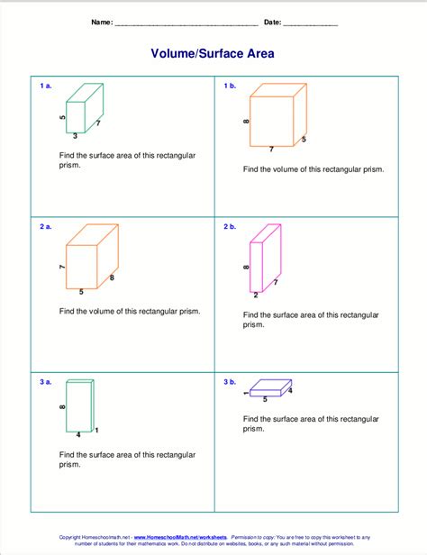 Volume Rectangular Prism Worksheet – E Street Light