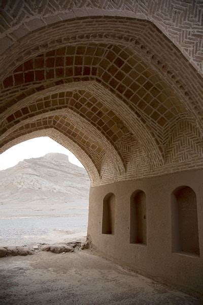 Arches in one of the family buildings at the Towers of Silence | Yazd Towers of Silence ...