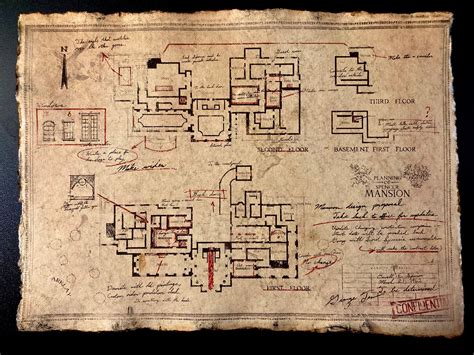 Distressed Map Replica Spencer Mansion Antiqued Aged - Etsy