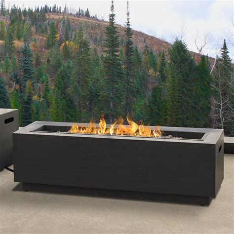 Lanesboro Rectangle Steel Propane/Natural Gas Fire Pit & Reviews | AllModern