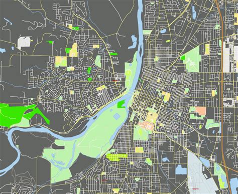 Salem Oregon US: Free download vector map of Salem Oregon US in Ai, PDF, SVG