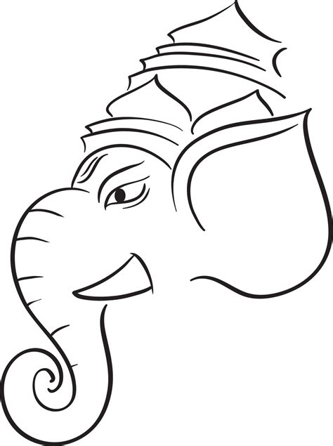 Indian elephant god on white background 6351093 Vector Art at Vecteezy