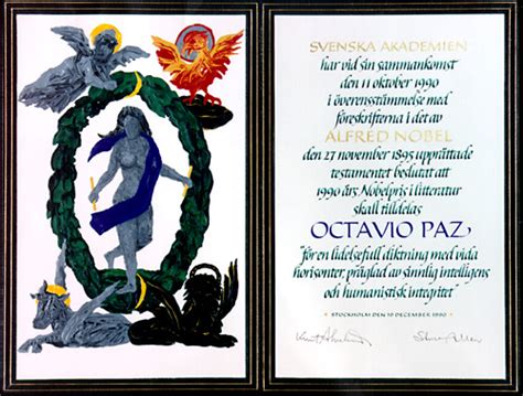 Octavio Paz – Nobel diploma - NobelPrize.org