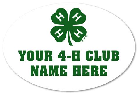 4-H Sticker Clover with Club Name - SP7624 - 4-H Store