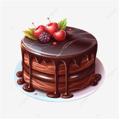 Cake Chocolate Raspberry Cartoon, Cake, Chocolate, Fruit PNG ...