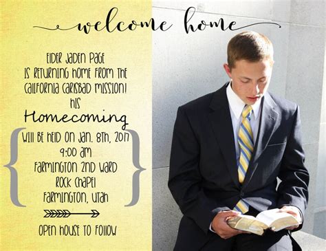 LDS Missionary Missionary Homecoming Invitation LDS Elder | Etsy