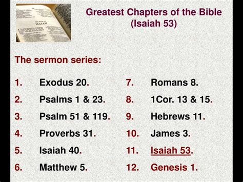 PPT - The Greatest Chapters of the Bible (Isaiah 53) PowerPoint ...