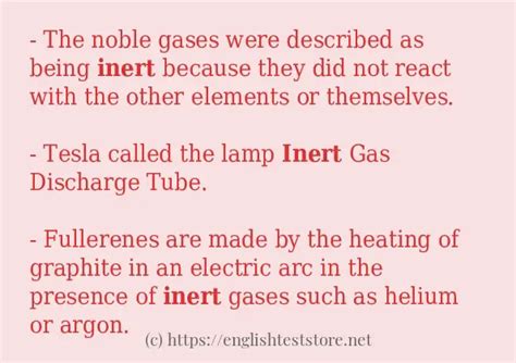 Some in-sentence examples of "inert" - EnglishTestStore Blog