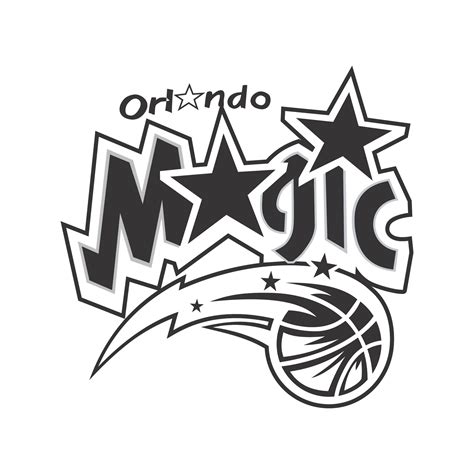 Orlando magic logo black and white logo vector 26377433 Vector Art at Vecteezy