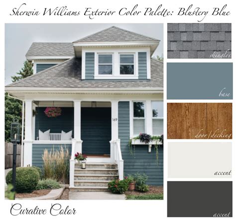 Blustery Blue SHERWIN WILLIAMS Exterior Color Palette - Etsy