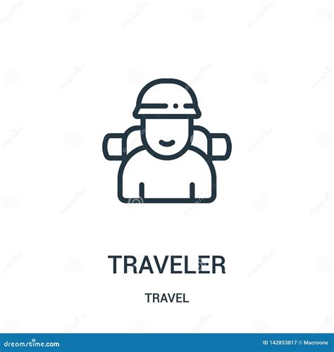 Traveler Icon Vector from Travel Collection. Thin Line Traveler Outline Icon Vector Illustration ...