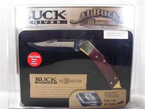 Buck 110 Knife Founders Edition w/Collector Tin NIB USA