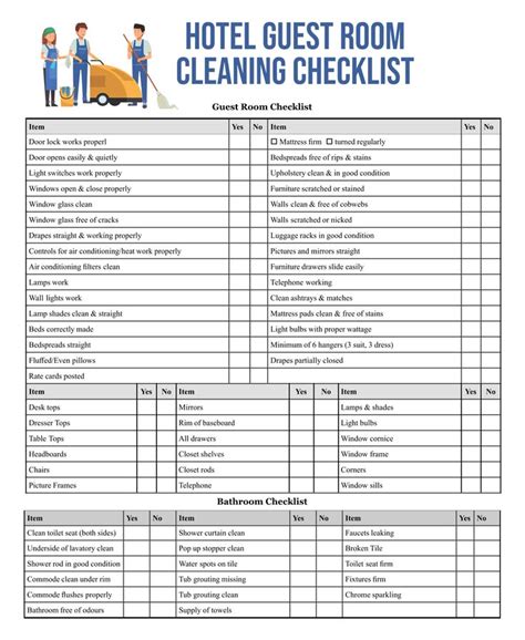 Hotel Housekeeping Checklist Printable | Printablee | Hotel ...