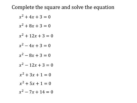 Completing the square and solving quadratic equations – Variation Theory