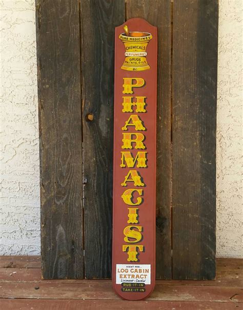 Pharmacist Wood Sign Vintage Pharmacy Sign Yorkraft Inc | Etsy