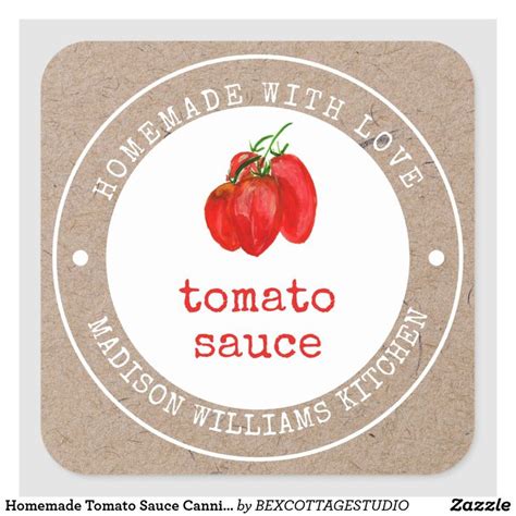 Homemade Tomato Sauce Canning Label | Zazzle.com in 2021 | Homemade ...