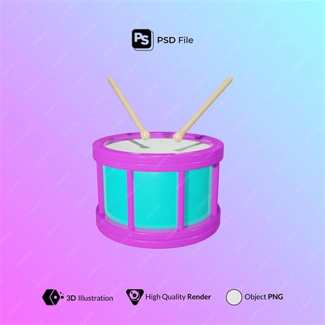 Premium PSD | Drum snare 3d illustration