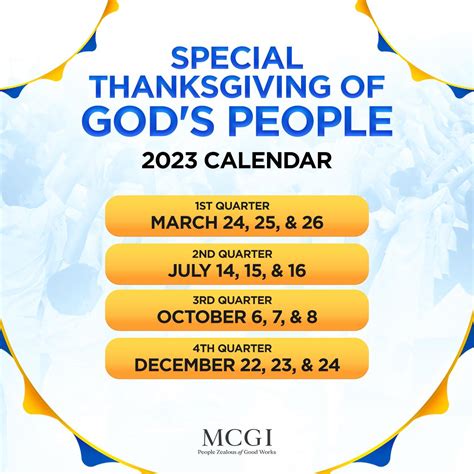 MARK YOUR CALENDARS!... - Members Church of God International