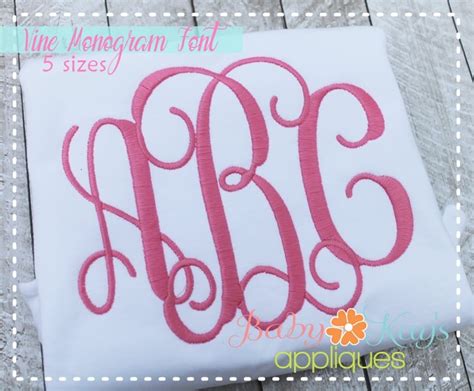 Vine Monogram Font {Five Sizes} - GeminiRed Embroidery Designs | Vine monogram, Vine monogram ...