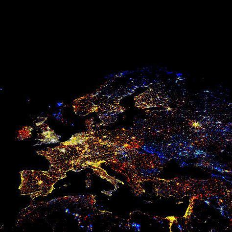 Europe lit up at night at just the right time under just the right ...