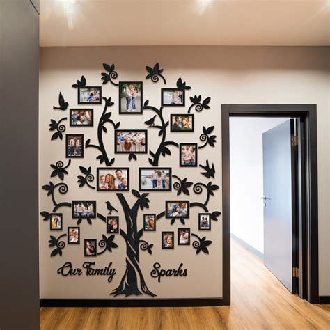 Big Wooden Family Tree With Frames Large Family Tree Wall - Etsy Canada