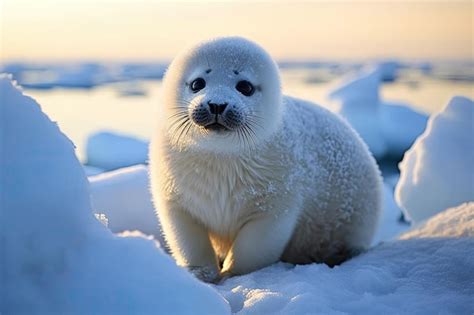 Premium AI Image | a baby seal on snow