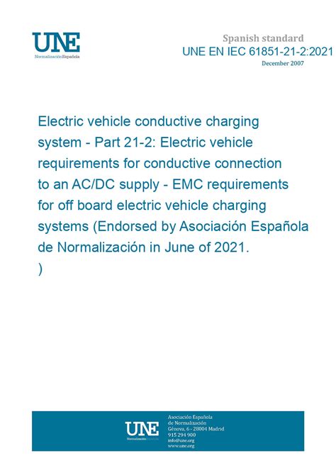 UNE EN IEC 61851-21-2:2021 Electric vehicle conductive charging system - Part 21-2: Electric ...