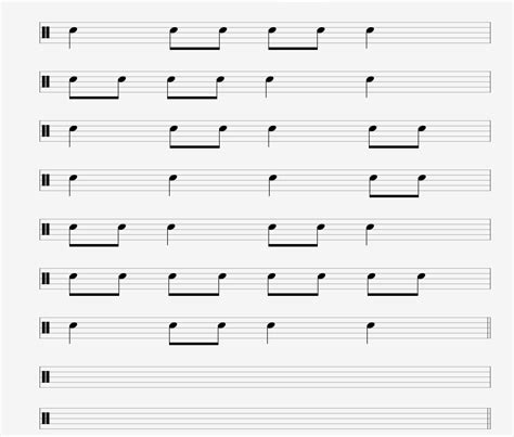 Easy beginners snare drum piece – sight reading exercise with crotchets ...