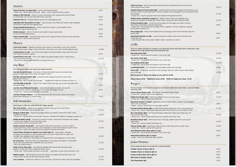 Menu at The Larch Farm pub & bar, Ravenshead