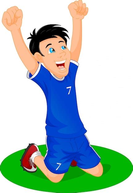 Premium Vector | Soccer player celebrate goal