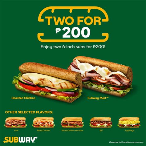 Subway Philippines’ Sub Happy Hour Promo – 2 For Php200 – PROUD KURIPOT