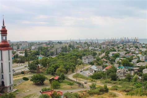 View from the Hill To the Berdyansk City Editorial Stock Photo - Image of ukrainian, people ...