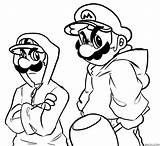 Mario & Luigi Coloring Page » Turkau sketch template