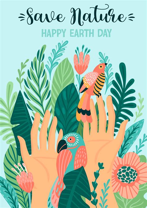 Save Nature Earth Day Poster 1361749 Vector Art at Vecteezy