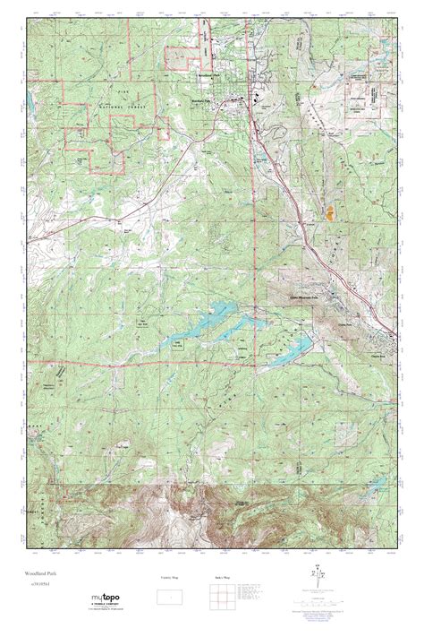 MyTopo Woodland Park, Colorado USGS Quad Topo Map